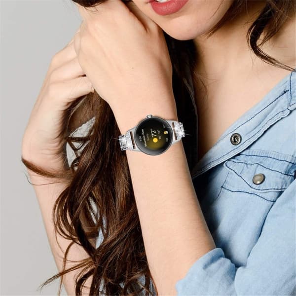 Google Pixel Watch urrem med rhinestone-dekor - Sølv