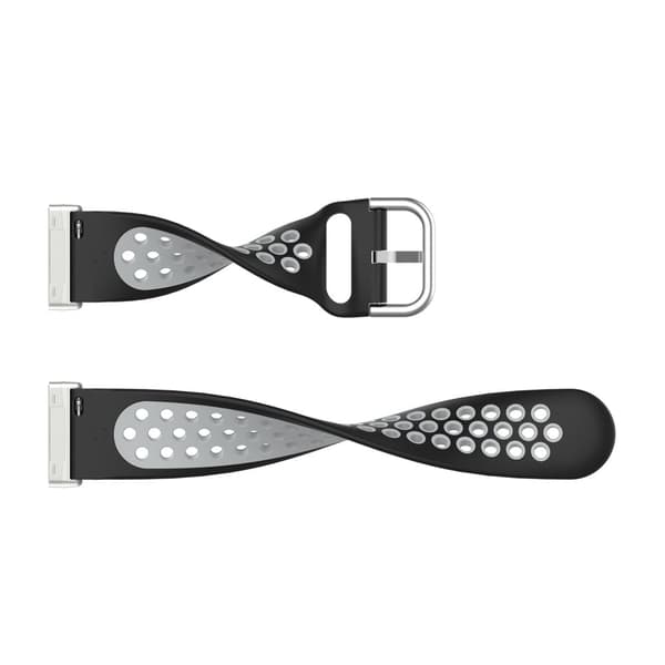 Fitbit Sense 2 / Versa 4 tofarvet silikone-urrem - Sort / Grå
