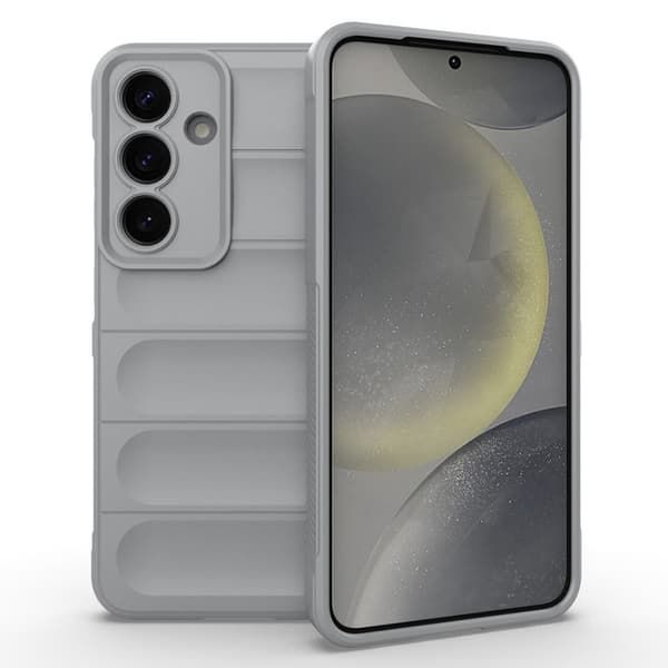 Mjukt greppformat Samsung Galaxy S25 skal - Ljusgrå