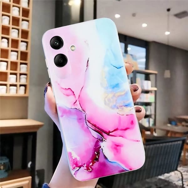 Marmordesign Samsung Galaxy A07 deksel - Rosa / Blå