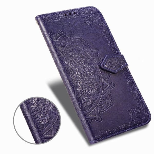 Mandala iPhone 12 Pro Max læderetui - Lilla