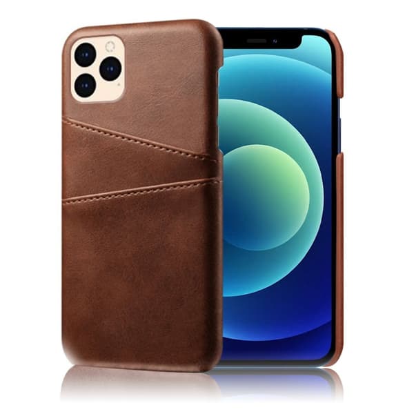 Dual Card Etui iPhone 12 Mini - Kaffe