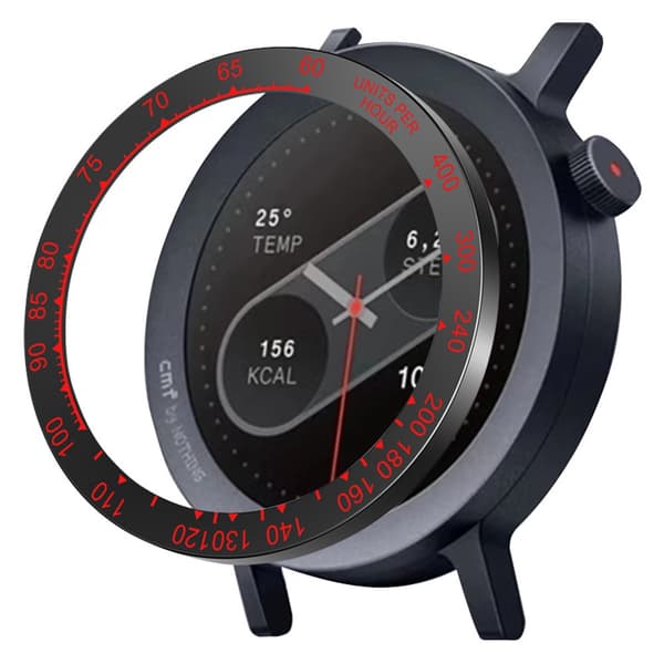 Nothing CMF Watch Pro 2 Bezel Scale Design Solid Protective Ring - Sort / Rød