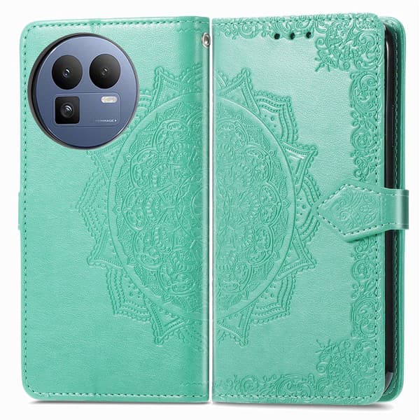 Mandala Realme GT 8 nahkakotelo - Vihreä