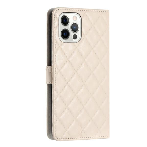 Funksjonelt rombe lommebokdeksel for iPhone 13 Pro - Hvit