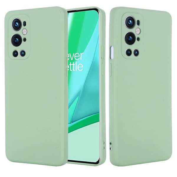 Matt flytende silikondeksel for OnePlus 9 Pro - Grønn