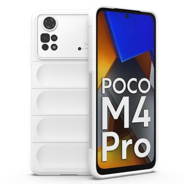 Blødt grebsformet cover til Xiaomi Poco M4 Pro - Hvid