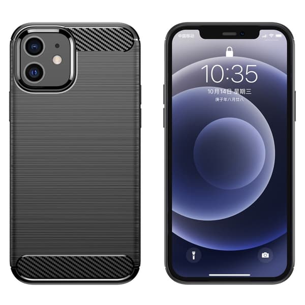 Carbon Flex Etui iPhone 12 / 12 Pro - Svart