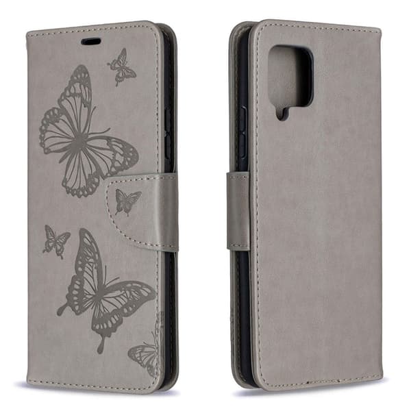 Butterfly Samsung Galaxy A42 5G Flippetui - Grå