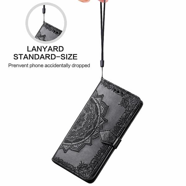 Mandala OnePlus 12 etui i lær - Svart