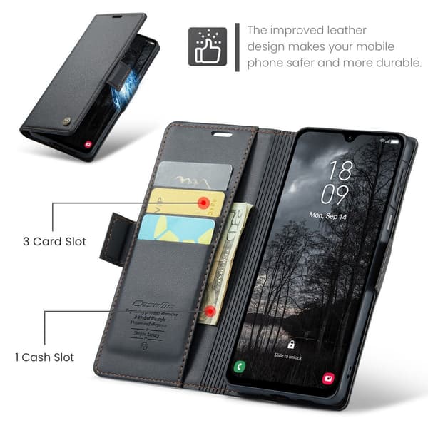 CaseMe Samsung Galaxy A26 smooth etui - Sort