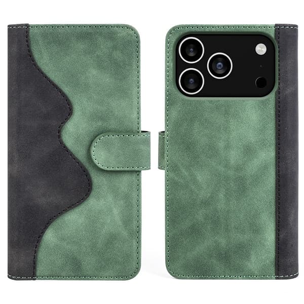 Tofarget lærdeksel for iPhone 17 Pro Max - Grønn