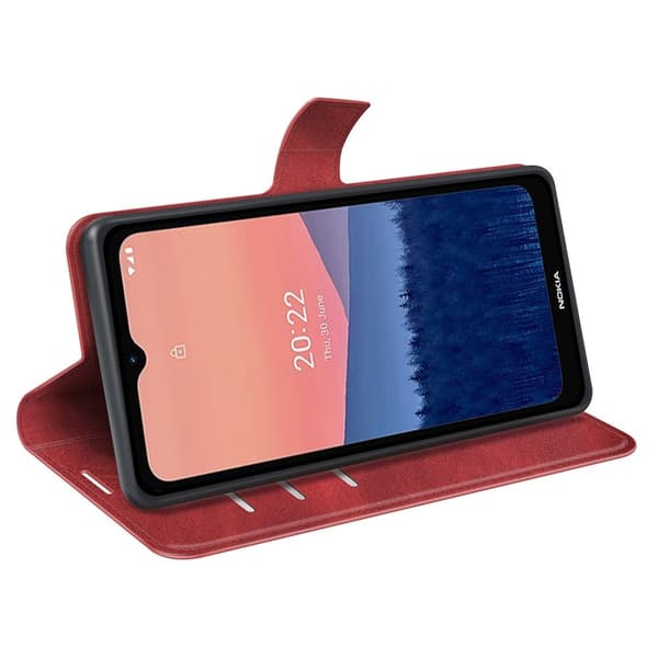 Lompakko Nahkakotelo For Nokia C21 - Punainen