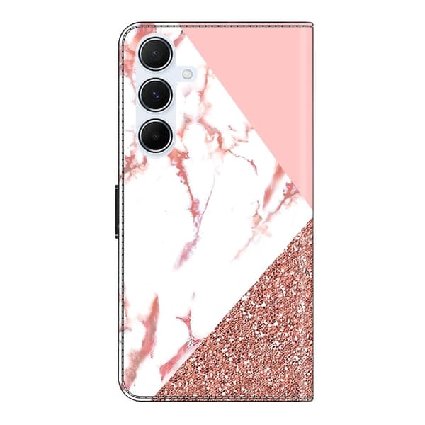 Samsung Galaxy A56 5G Plånboksfodral Mönster Tryck Stativ Läder Flip Telefonskal - Triangulär Marmor