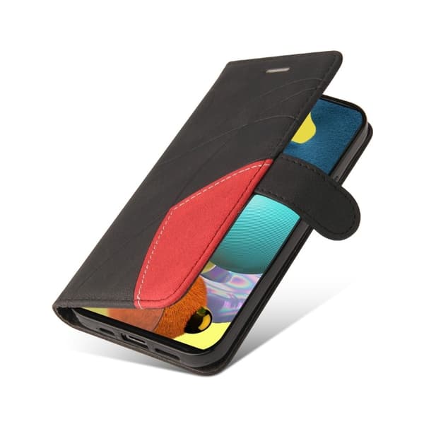 Tekstureret Læder Etui med Strop Til Samsung Galaxy A51 - Sort