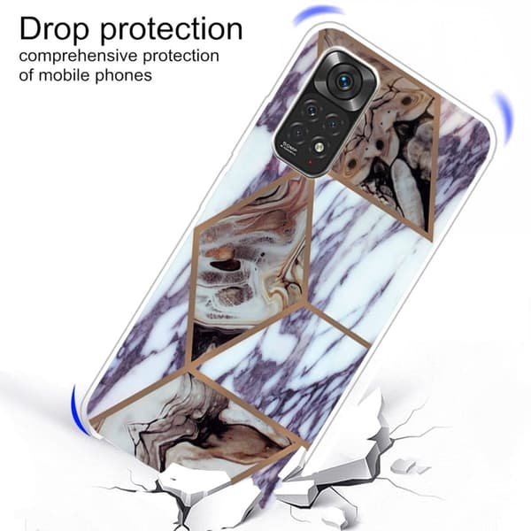 Marble Xiaomi Redmi Note 11 Pro 5G Etui - Blå og Brun Marmor