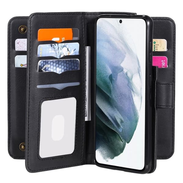 10-slot Pung Etui til Samsung Galaxy S21 Plus - Sort