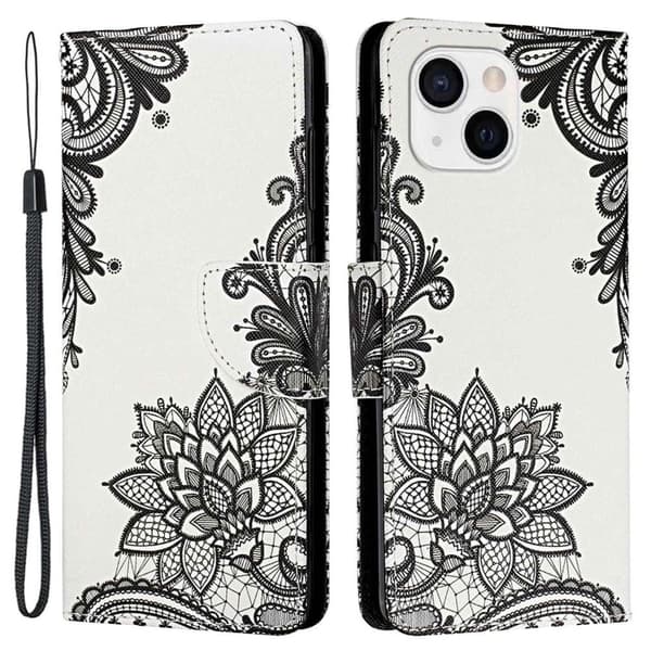 Wonderland iPhone 14 Plus Flippetui - Lace Blomst