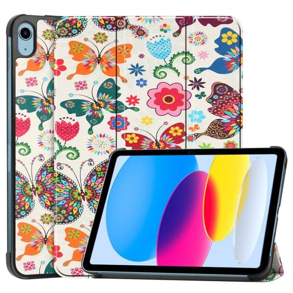 iPad 10.9 (2022) kolmiosainen nahkakotelo - Perhonen
