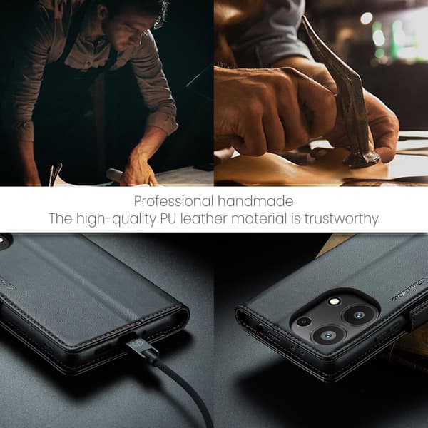 CaseMe Xiaomi Redmi Note 13 Pro 4G smooth etui - Sort