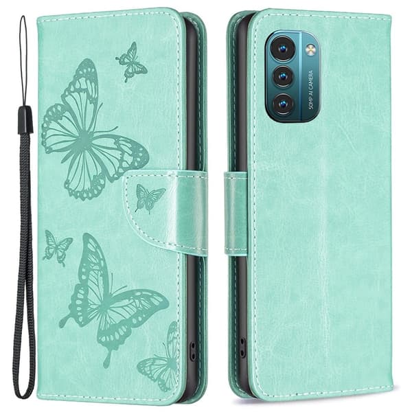Butterfly Nokia G11 / Nokia G21 Læderetui - Grøn