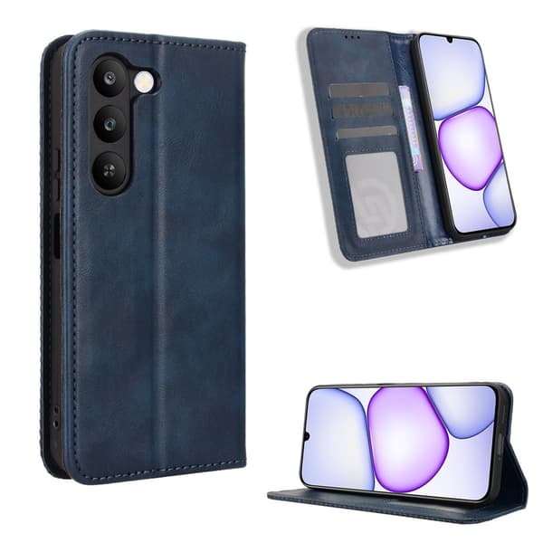 Hållbart konstläder Realme C83 fodral med plånbok - Blå