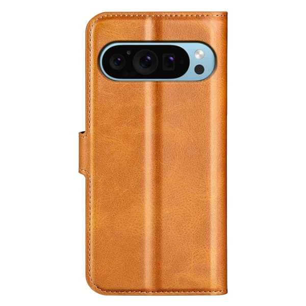 Skinn-etui i lommebok-stil for Google Pixel 9 - Gul