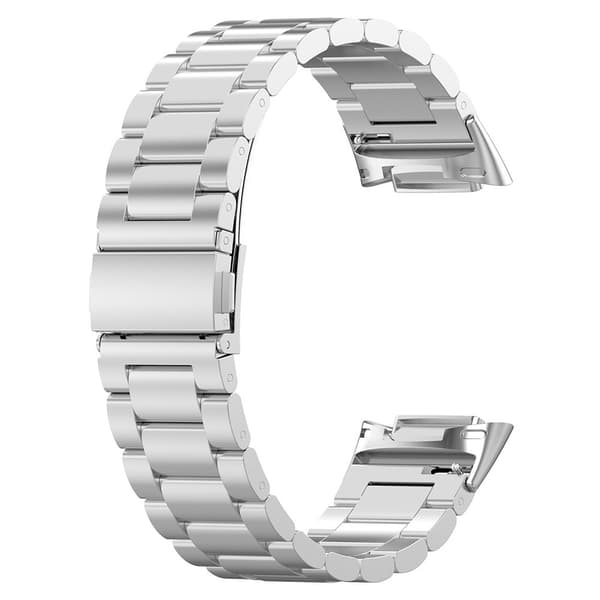 Klokkerem Fitbit Charge 6 / 5 Titanlegering 3-perle håndleddsrem - Sølv