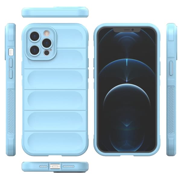 Mjukt greppformat iPhone 12 Pro Max skal - Blå