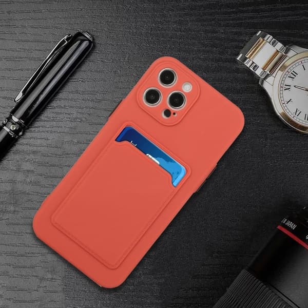 Deksel med Kortholder til iPhone 13 Pro Max - Coral