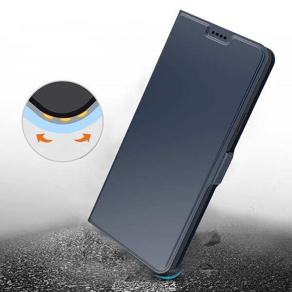 Glatt og tynt premium PU-skinnetui for Google Pixel 6a - Blå
