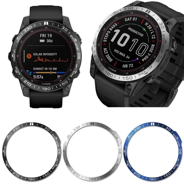 Garmin Fenix 7 metalring - Sort