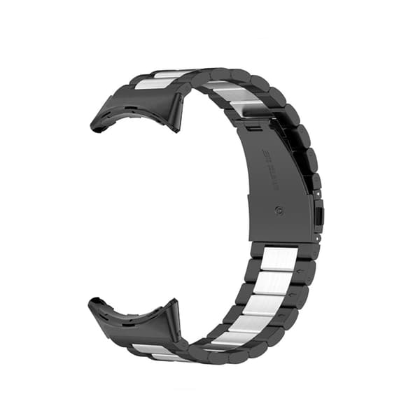 Google Pixel Watch urrem i rustfrit stål - Sort / Sølv / Sort