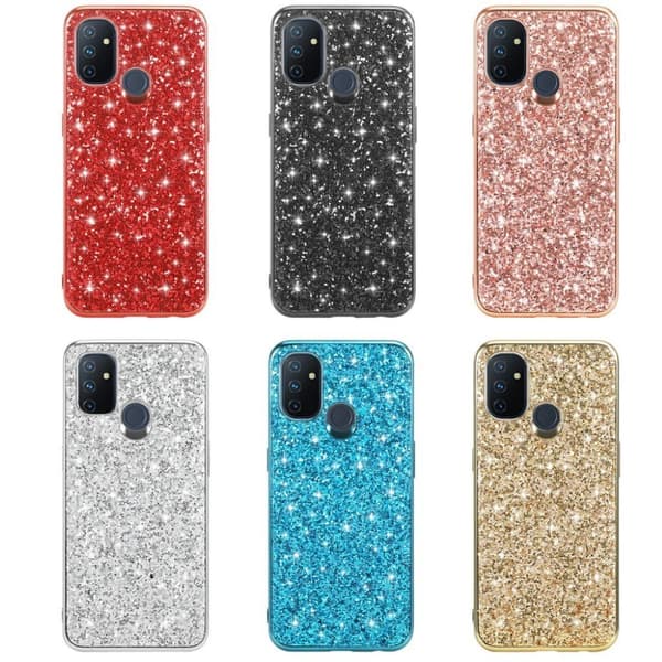 Glitter OnePlus Nord N100 Etui - Gull