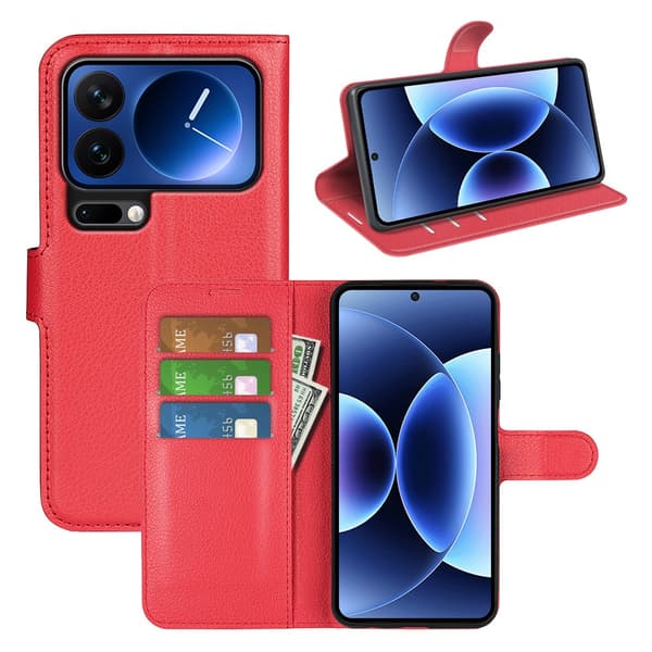 Klassisk Xiaomi 17 Pro Max flip etui - Rød