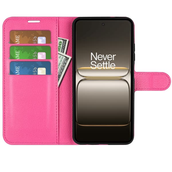 Classic OnePlus Nord CE5 flip etui - Rosarød