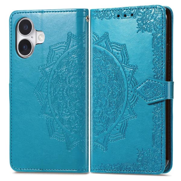 Mandala iPhone 17 nahkakotelo - Sininen