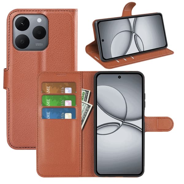 Classic Realme 15T flip etui - Brun