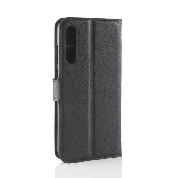 Huawei P20 Pro litchi tekstur PU læder flip etui - Sort
