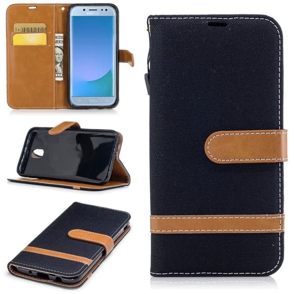 Samsung Galaxy J5 (2017) Stilrent og holdbart læder etui - Sort