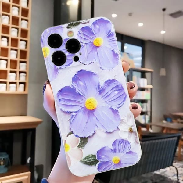 Deco iPhone 14 Pro skal - Lila Blomma
