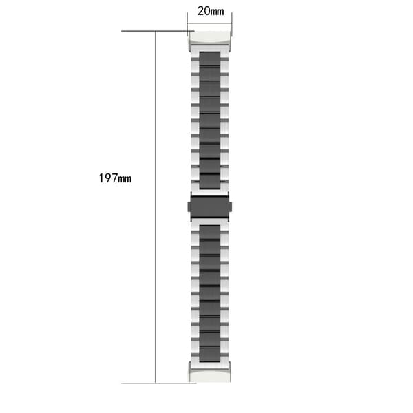 Fitbit Sense 2 / Versa 4 / 3 urrem i rustfrit stål - Sort