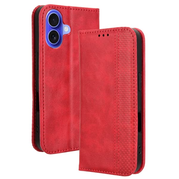 iPhone 17 nahkainen lompakokkotelo - Punainen