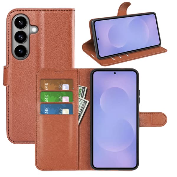 Klassisk Samsung Galaxy S26 flip etui - Brun