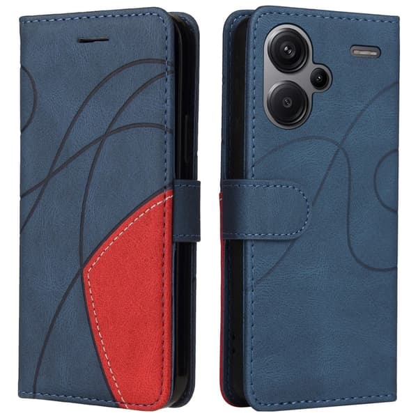 Tekstureret Xiaomi Redmi Note 13 Pro Plus læderetui med rem - Blå