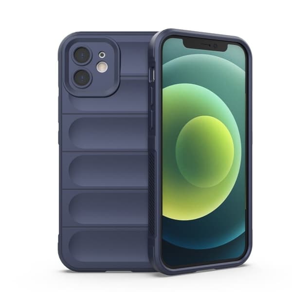 Blødt, grebsformet cover til iPhone 12 - Mørkeblå