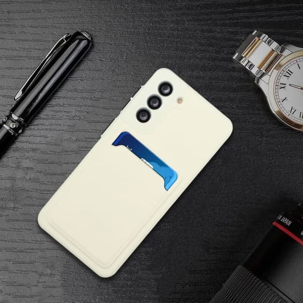 Kortholder cover til Samsung Galaxy S21 FE - Hvid