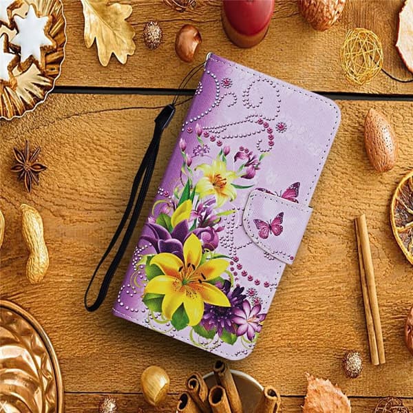 Wonderland iPhone 17 flip-etui - Gul Sommerfugl