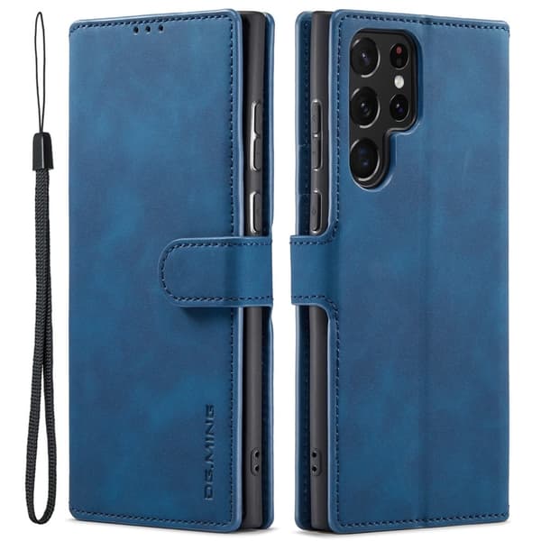 DG.Ming Samsung Galaxy S22 Ultra Retro Etui - Blå