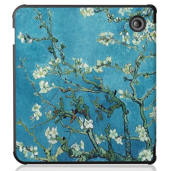 Kobo Libra 2 läderfodral med coolt mönster - Aprikosfärgad Blomma